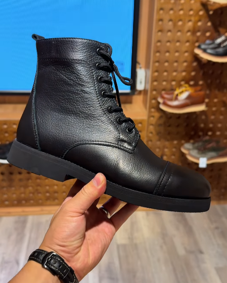 Men's Soft Leather Lace-Up Martin Boots