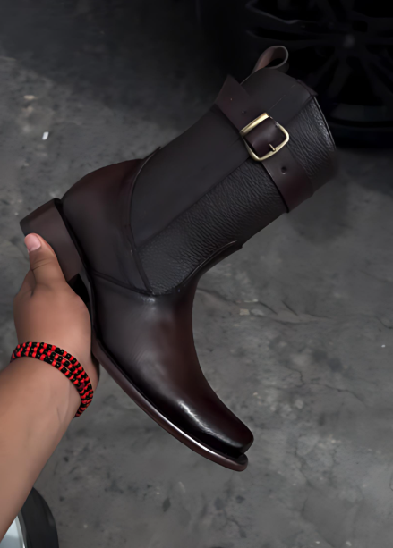 High Quality Leather Zip-Up Men's Boots