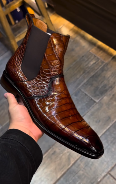 Premium Textured Leather Ankle Boots