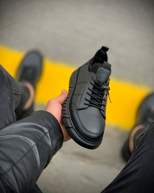 Men's Black Leather Casual Shoes