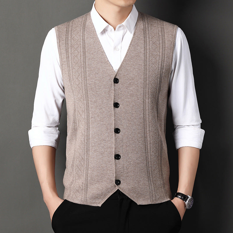 Men's Fashion Knitted Button Wool Sweater Vest