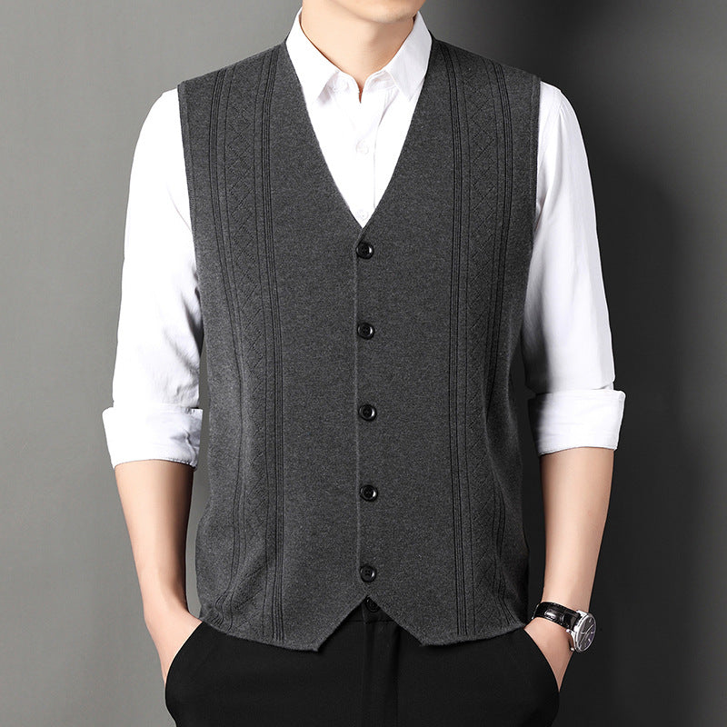Men's Fashion Knitted Button Wool Sweater Vest