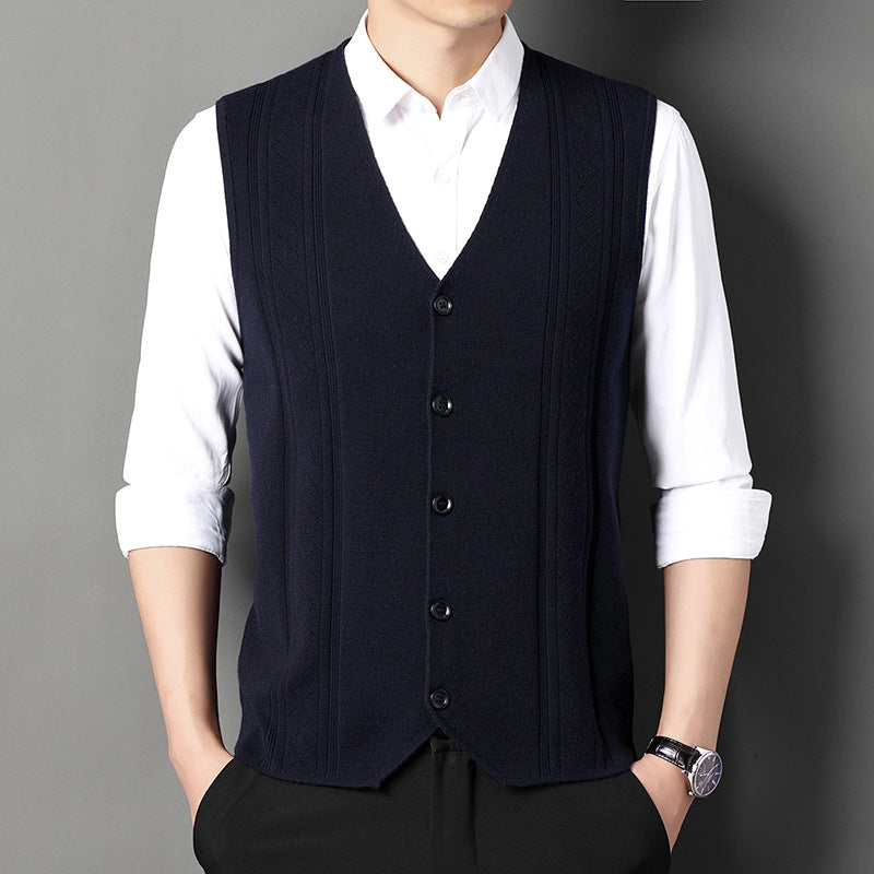 Men's Fashion Knitted Button Wool Sweater Vest