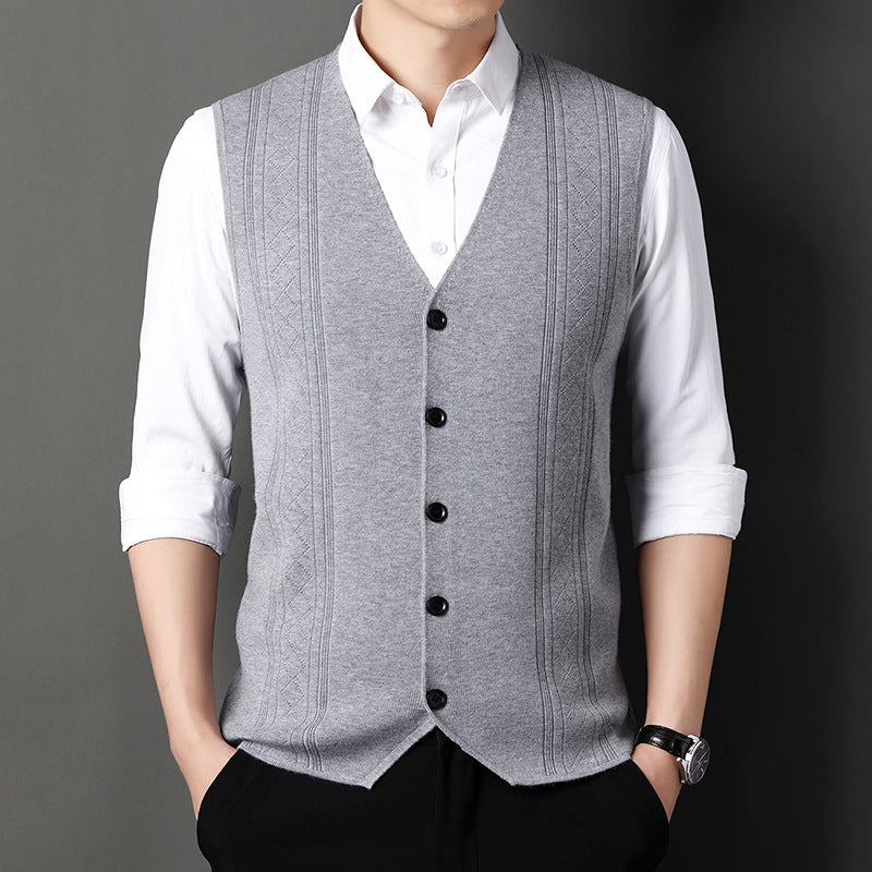 Men's Fashion Knitted Button Wool Sweater Vest