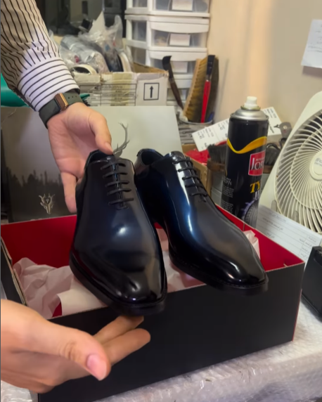 Classic Blue Polished Leather Shoes