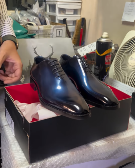 Classic Blue Polished Leather Shoes