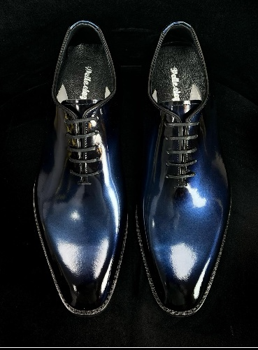 Classic Blue Polished Leather Shoes