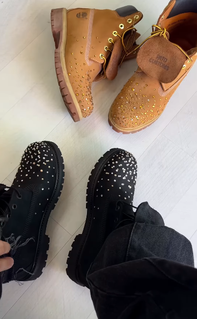 Luxury Rhinestone Wear-Resistant Men's Martin Boots