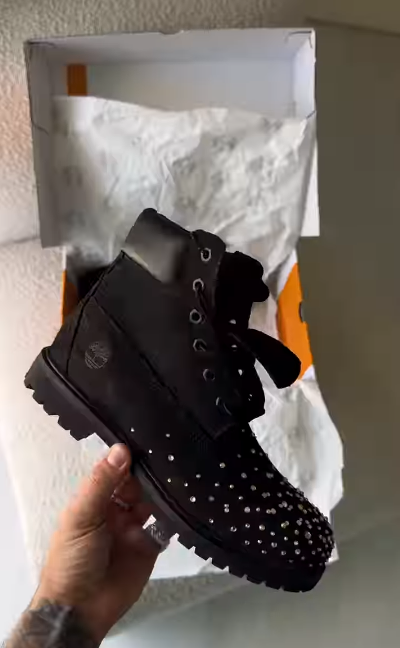 Luxury Rhinestone Wear-Resistant Men's Martin Boots