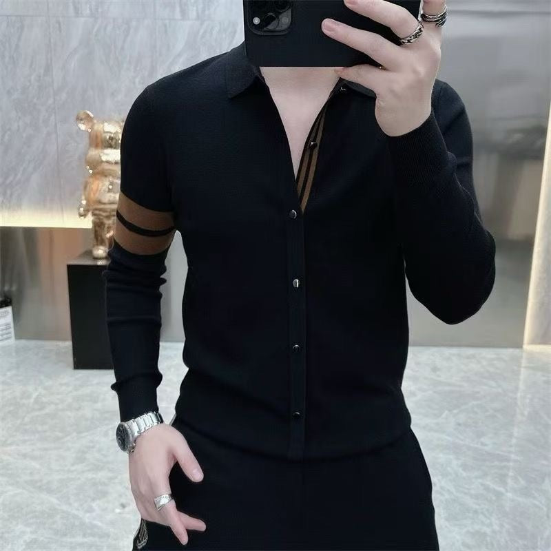 Men's Knit Button Cardigan Top