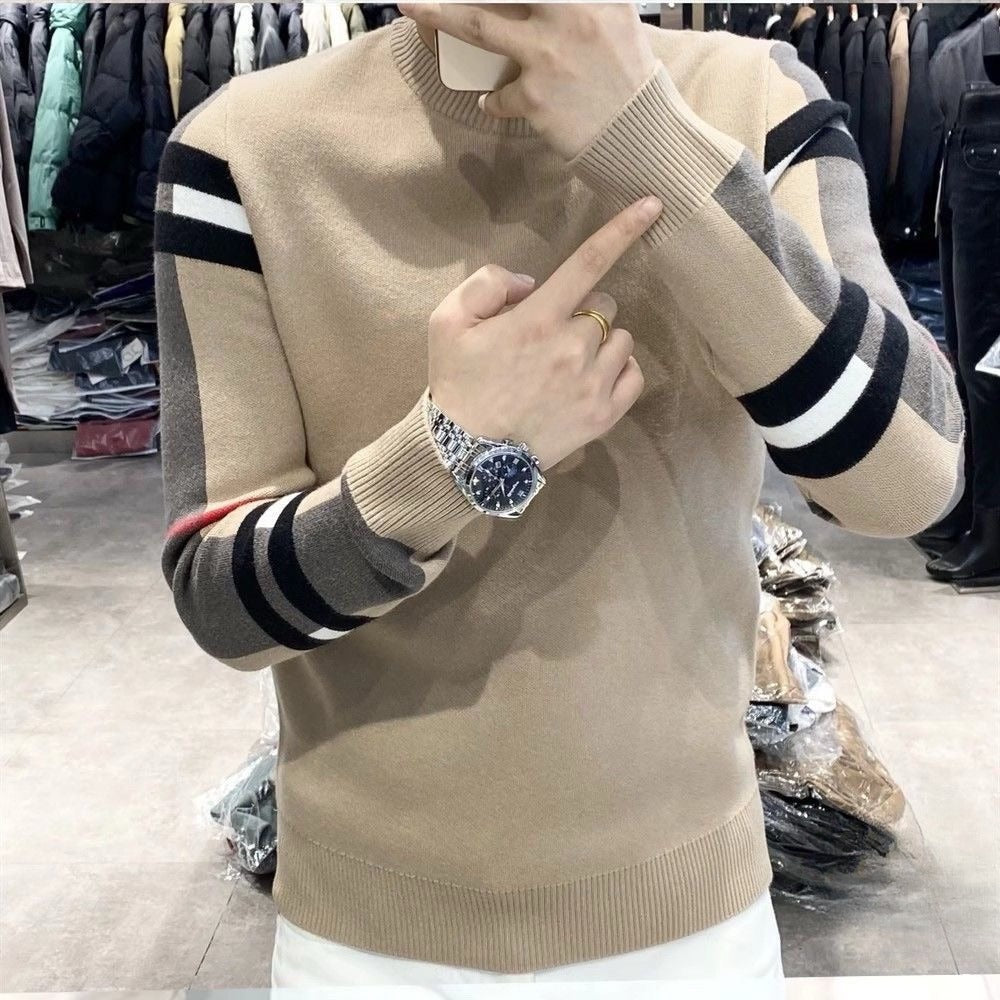 Men's Luxury Striped Long Sleeve Top
