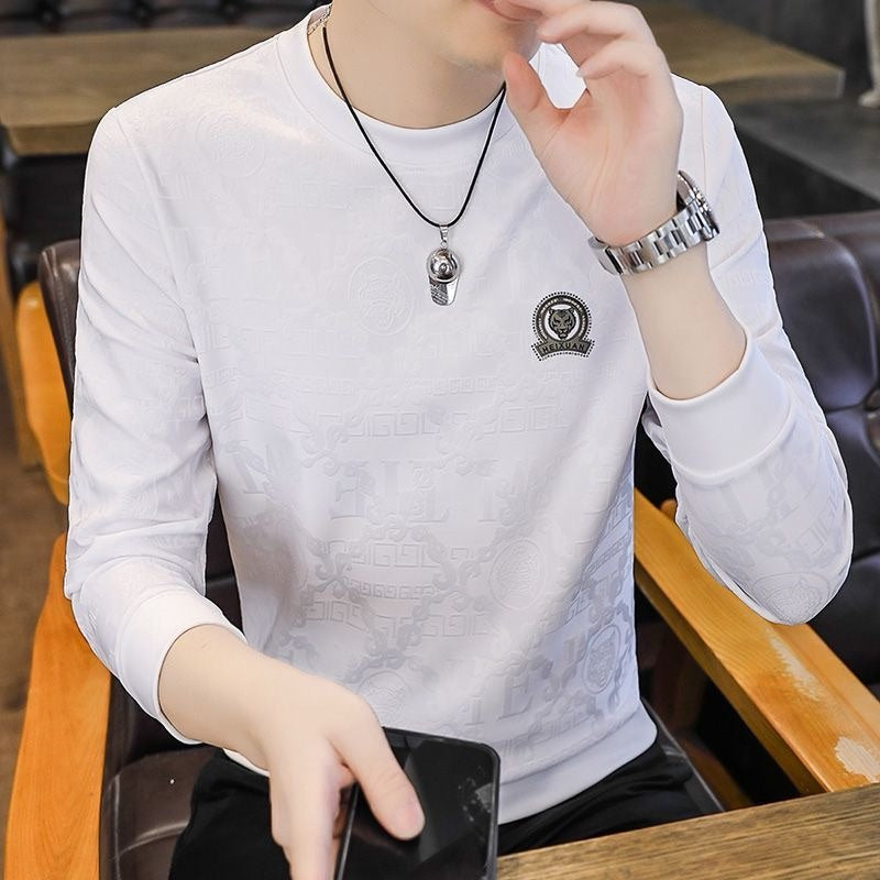 Men's Printed Versatile Long-Sleeved Top