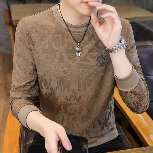 Men's Printed Versatile Long-Sleeved Top