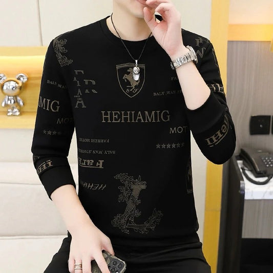 Men's Casual Printed Crew Neck Sweatshirt