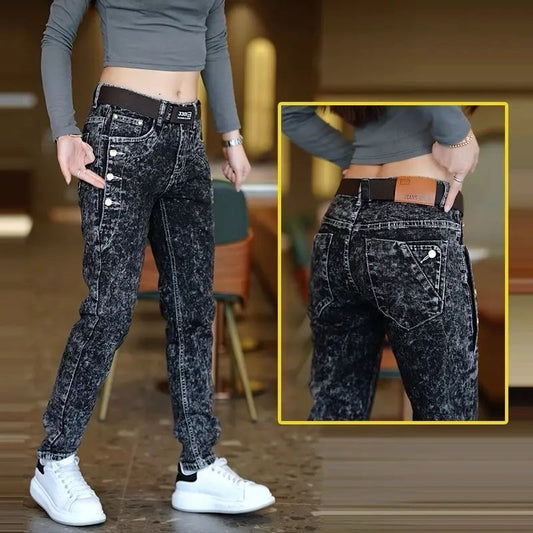 Men's Casual Snowflake Jeans