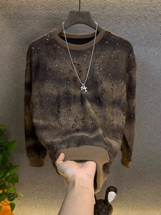 Men's Rhinestone Long-Sleeved Top