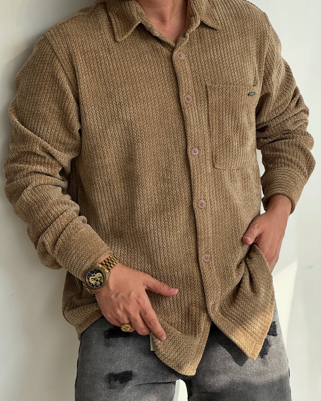Men's Corduroy Thick Shirt Top