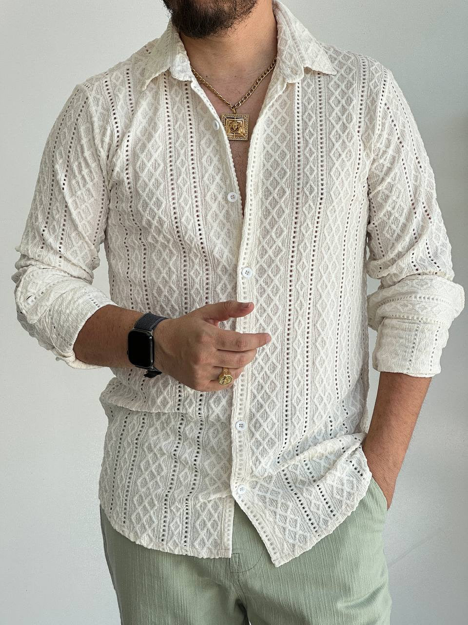Men's Comfortable Thick Textured Shirt