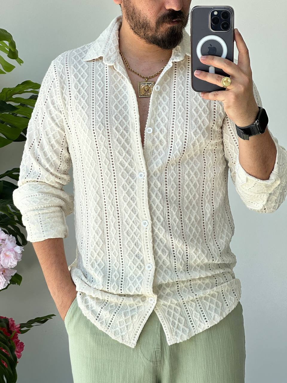 Men's Comfortable Thick Textured Shirt