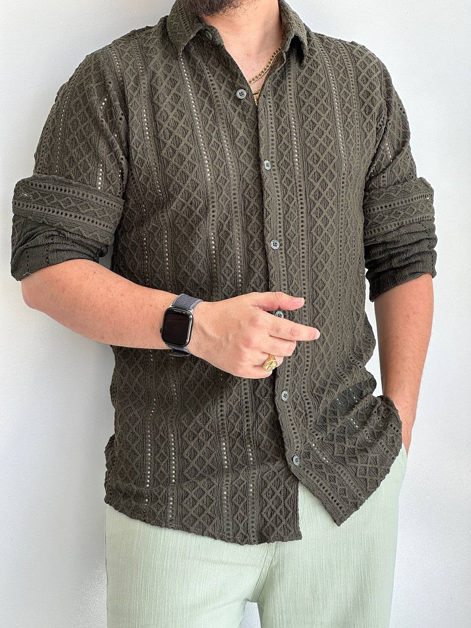 Men's Comfortable Thick Textured Shirt