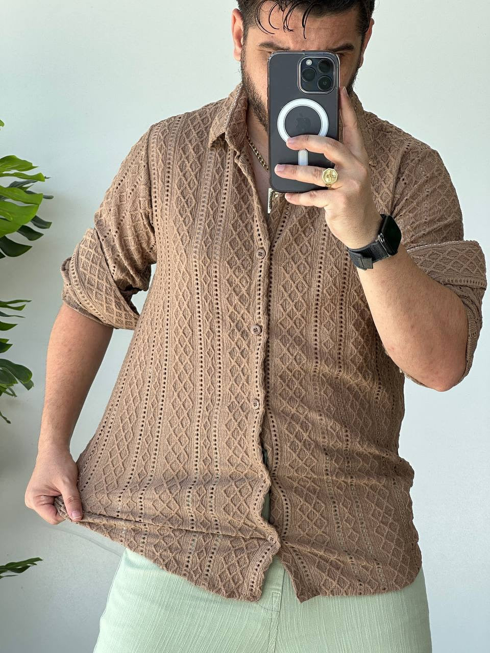 Men's Comfortable Thick Textured Shirt