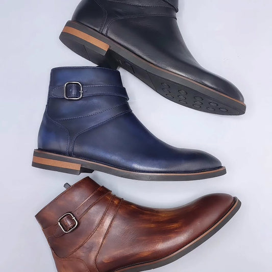 Men's soft leather ankle boots