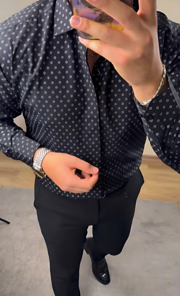 Men's printed textured shirt