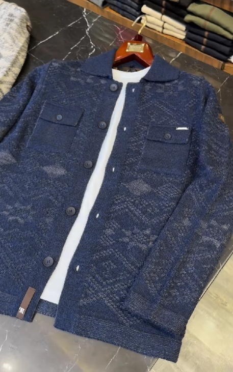 Men's casual knitted cardigan