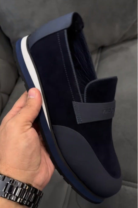 Men's casual suede slip-on shoes