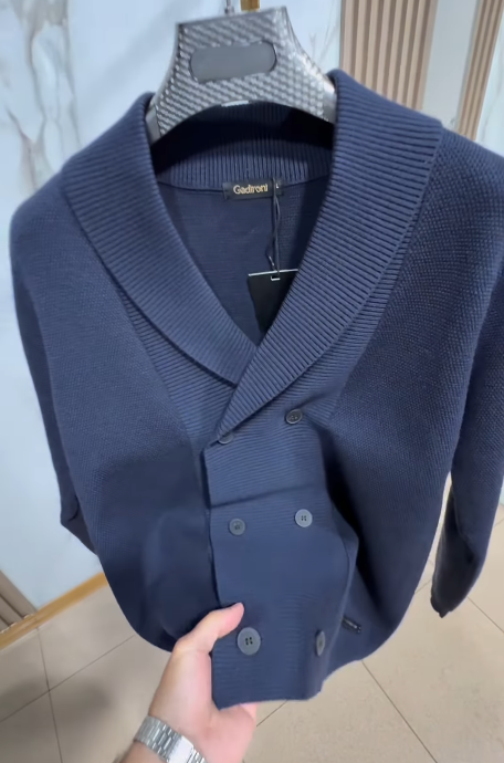 Men's Double Breasted Knitted Cardigan Sweater