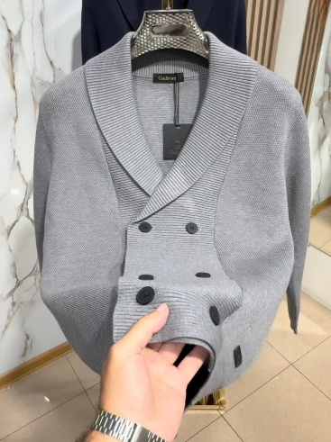 Men's Double Breasted Knitted Cardigan Sweater