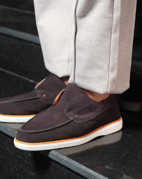 Men's suede slip-on shoes