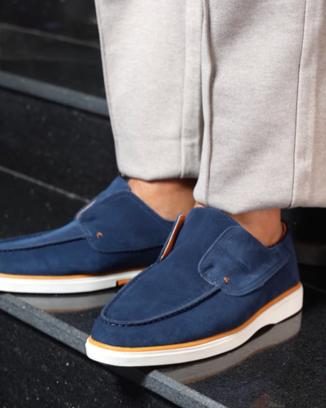 Men's suede slip-on shoes