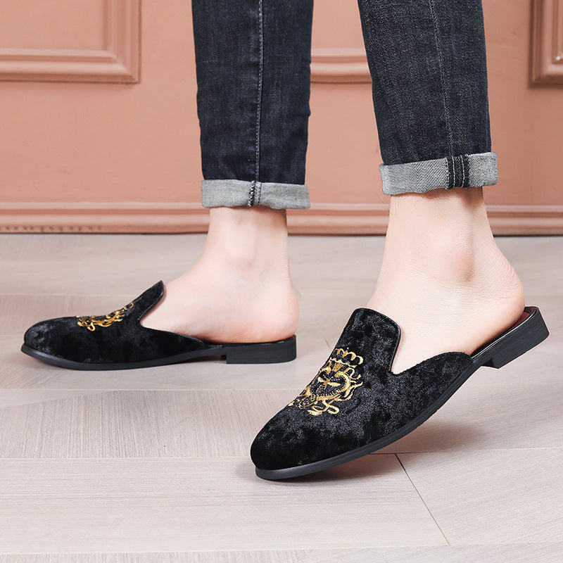 Men's velvet embroidered casual shoes