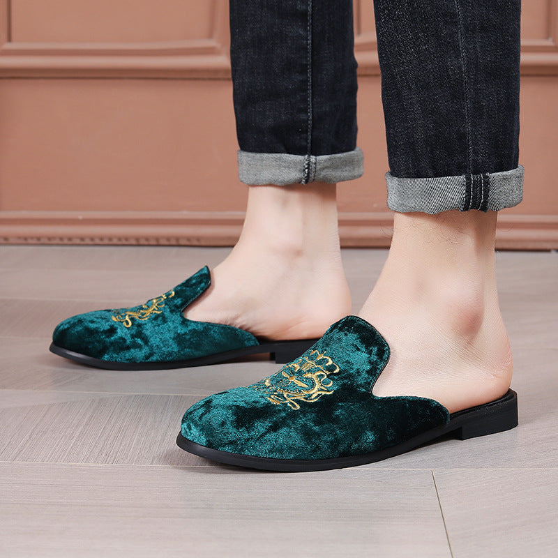 Men's velvet embroidered casual shoes