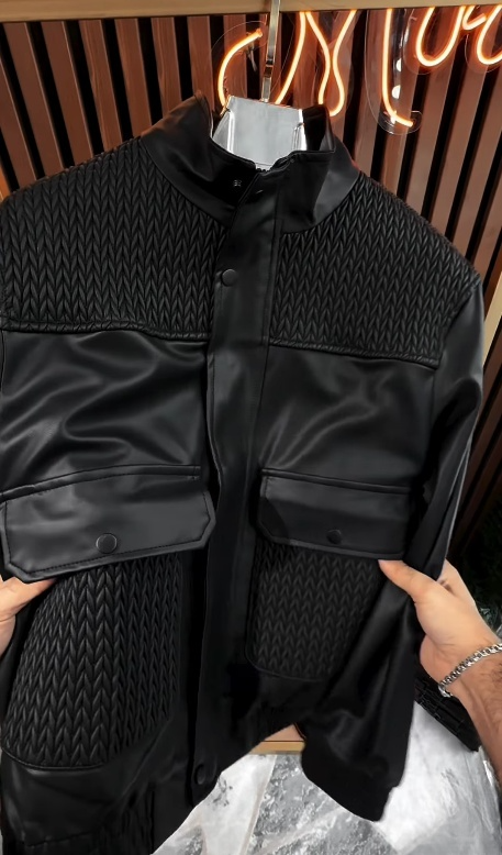 Men's casual soft leather jacket