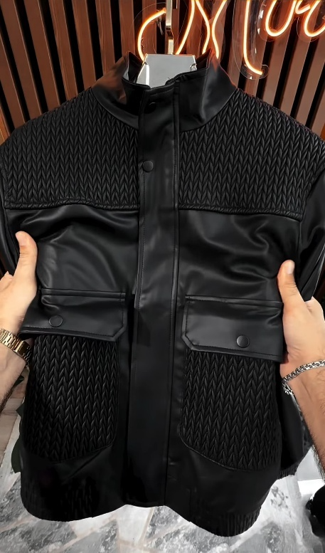 Men's casual soft leather jacket