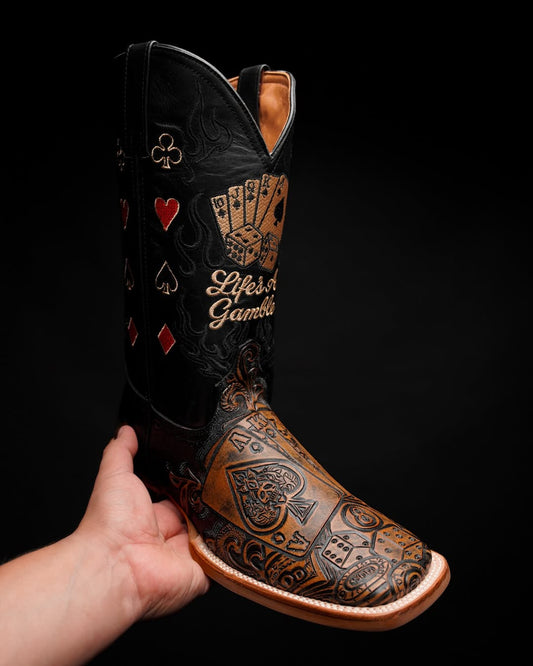 Men's wear-resistant embroidered boots