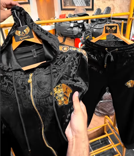 Men's Black Velvet Suit Set (Jacket & Pants)