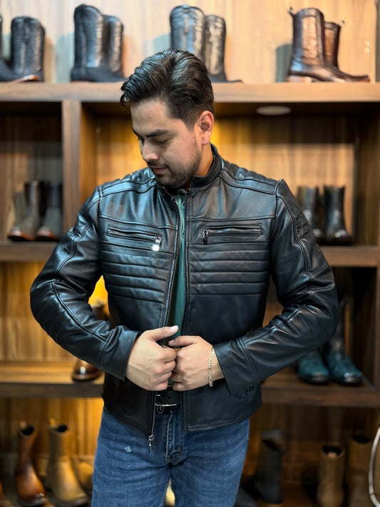Men's classic soft leather jacket