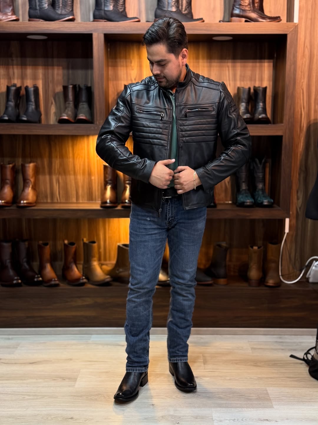 Men's classic soft leather jacket