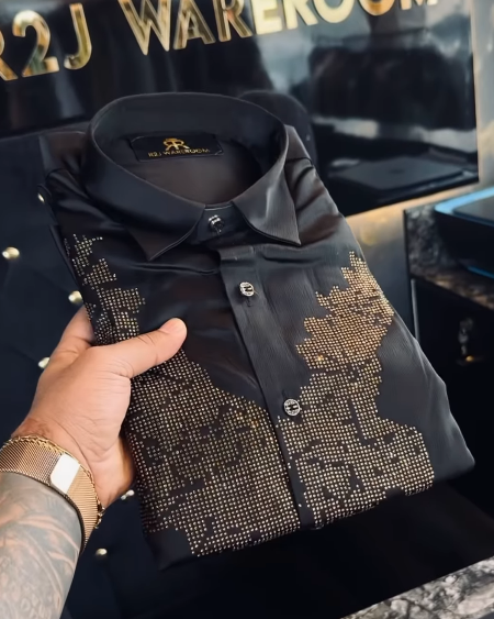 Men's textured shimmering shirt