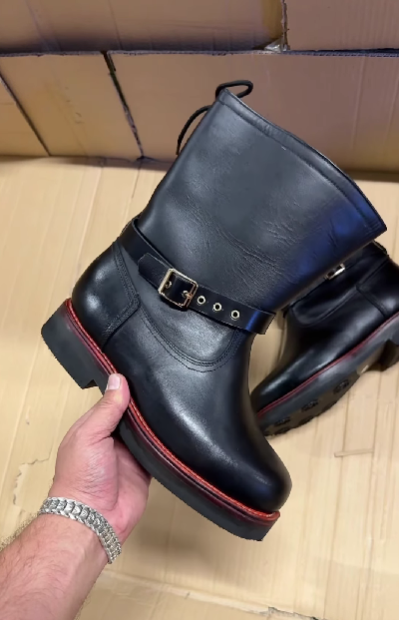 Men's Leather Boots with Fleece Lining