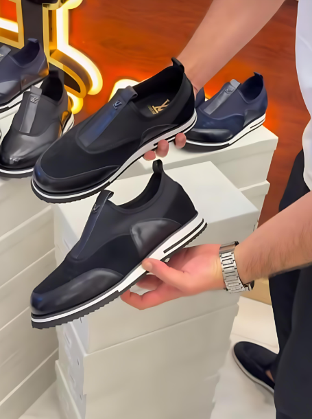 Men's leather slip-on casual shoes