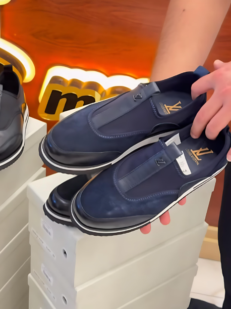 Men's leather slip-on casual shoes