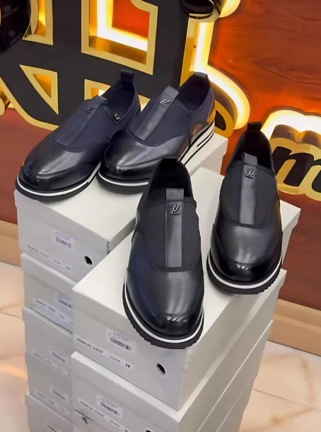 Men's leather slip-on casual shoes