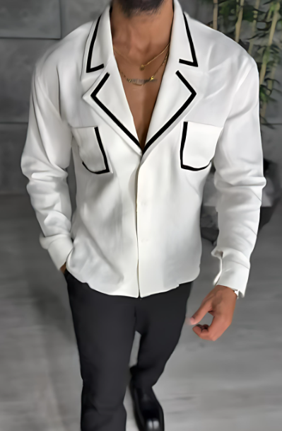 Men's Classic Solid Lapel Shirt