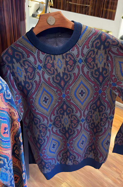 Men's printed long-sleeved sweater