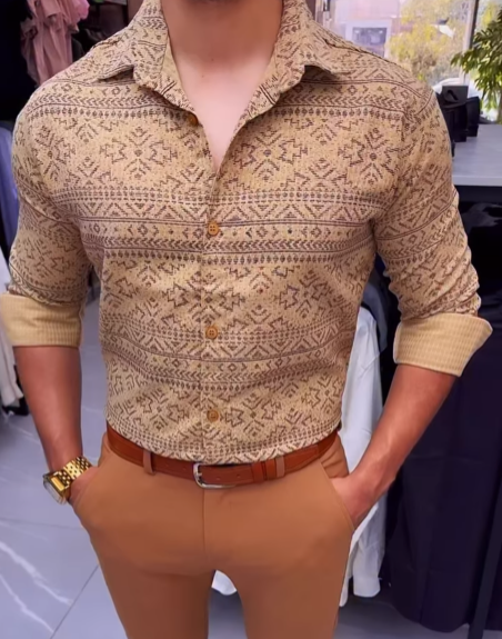 Men's casual printed shirt
