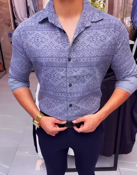 Men's casual printed shirt